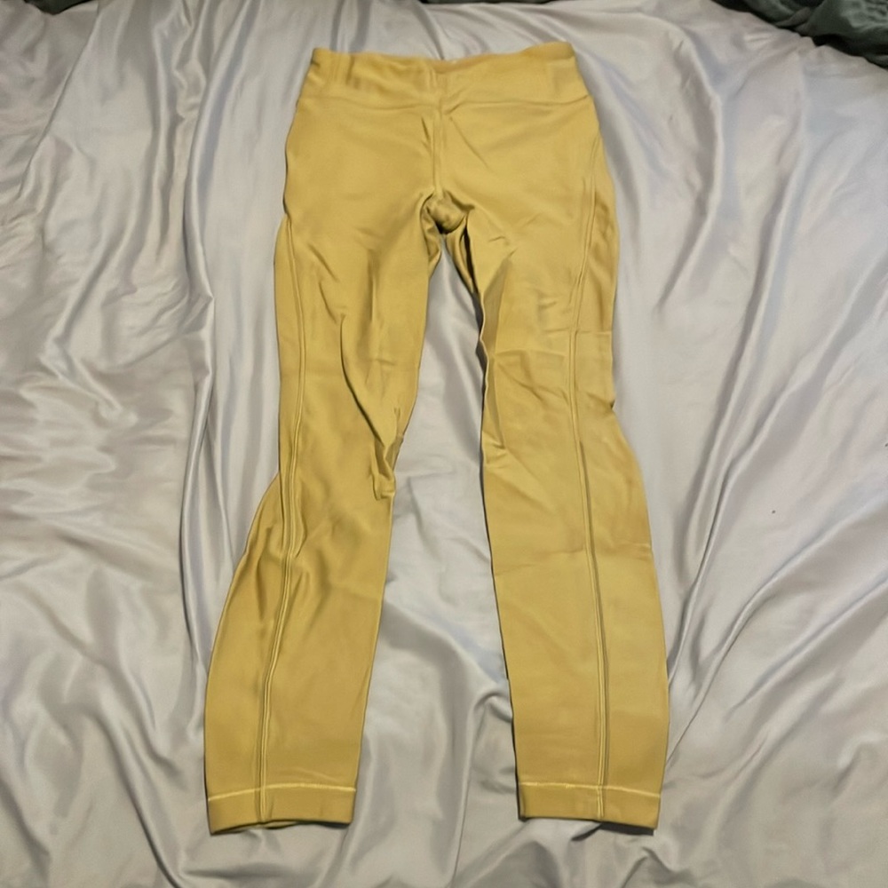 Mustard yellow fleece leggings